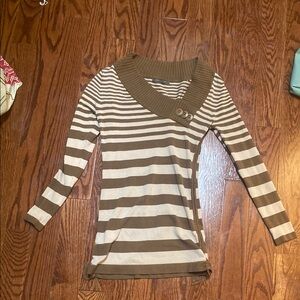 Striped Sweater with Button Detail